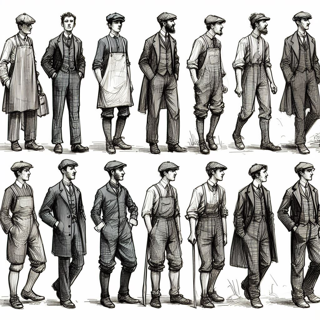 Early working class attire during the early industrial revolution