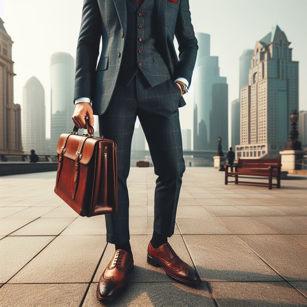 A guy with refined brogue shoes