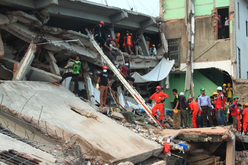 A picture of the Rana Plaza Disaster